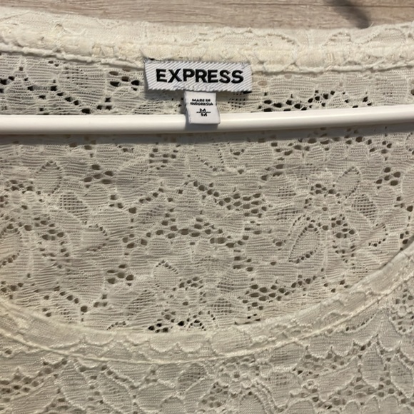 Express White Lace Long Sleeve Top - Picture 2 of 2